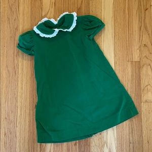 Green fine wale corduroy dress